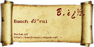 Basch Örsi névjegykártya